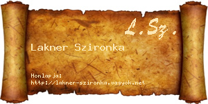 Lakner Szironka névjegykártya